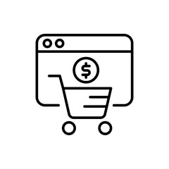 Poster - Online shopping outline icons, minimalist vector illustration ,simple transparent graphic element .Isolated on white background