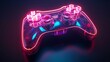 abstract neon video game controller or joystick for cyber gaming. Generative Ai