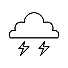 Cloud and lightning weather icon, digital art illustration