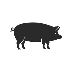 Wall Mural - Pig logo. Pig silhouette for Emblem design. Simple Pig icon. Vector illustration