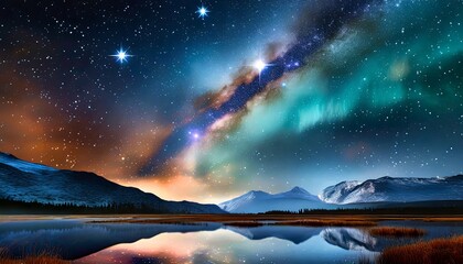 aurora borealis in the mountains