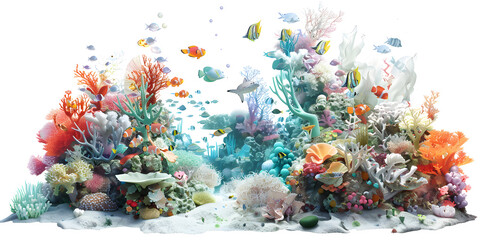 Poster - Underwater Wonderland isolated on white background