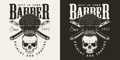 Sticker - Barber stylist monochrome vintage flyer