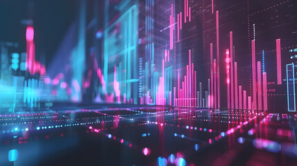 Poster -  stock market graph on digital screen. Business and finance concept.