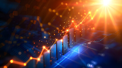 Poster - financial graph on technology abstract background represent stock market analysis and investment concept.
