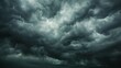 Generative AI image of dark clouds, overcast, partly empty sky, it's raining