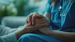 © hisilly - Empathy, trust and nurse holding hands with patient for help, consulting support and healthcare advice. Kindness, counseling and medical therapy in nursing home for hope, consultation and psychology