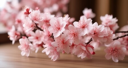 Canvas Print -  Blooming beauty - A close-up of delicate pink cherry blossoms