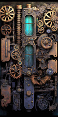 Wall Mural - Industrial steampunk theme background