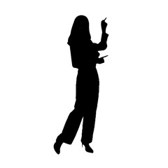 Wall Mural - Full body silhouette of a beautiful woman is in style with a transparent background