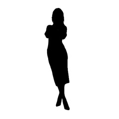 Wall Mural - Full body silhouette of a beautiful woman is in style with a transparent background