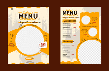 Wall Mural - set of delicious food sale flyer menu for promotional restaurant poster brochure with editable photo
