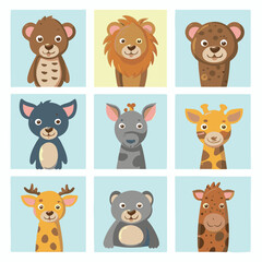  Collection_of_cute_wild_animals_illustrations