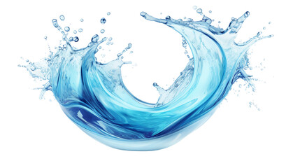  Circular Water Gyre Splash in Blue Aqua - Dynamic Motion of Liquid Flowing in Isolated Transparency, Perfect for Environmental Themes and Fresh Concepts.