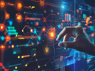 Aufkleber - Finance and Investment, data analysis concept. Business analysis calculates financial report and analyzing market data