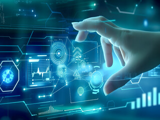 Aufkleber - Finance and Investment, data analysis concept. Business analysis calculates financial report and analyzing market data