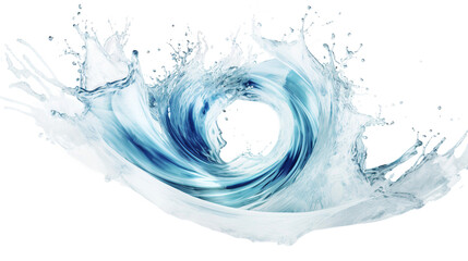  Vortex Water Splash on Transparent Background - Abstract Liquid Motion Art in Blue Hue, Ideal for Nature Concept Designs!
