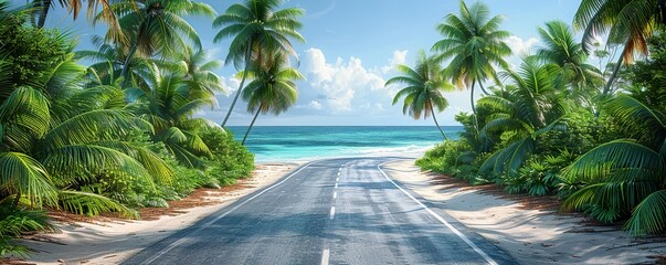 Poster - beach with trees