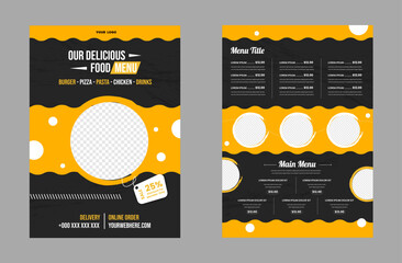 Wall Mural - set of delicious food sale poster menu for promotional restaurant poster brochure with editable phot