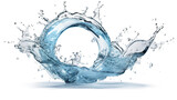 Fototapeta Łazienka - Blue Water Splash Ring on Transparent Background for Health and Wellness Concept