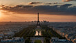 Paris City Skyline at Sunset