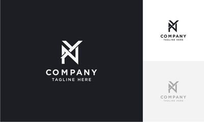 Fototapete - Initial letter NY or YN logo vector design template