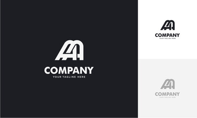 Fototapete - Initial Letter AA Logo,Typography Vector Template. Creative Abstract Letter AA Logo Vector