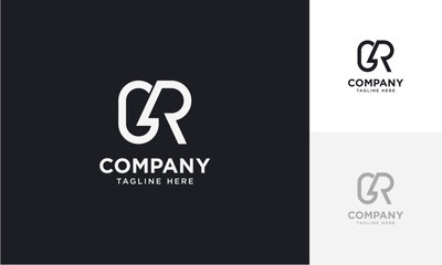 Fototapete - Initial letter GR logo vector design template