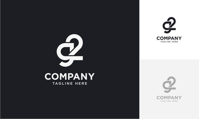 Aufkleber - Initial letter G2 or 2G logo vector design template