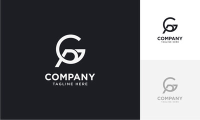 Fototapete - Initial letter GP or PG logo vector design template