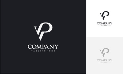 Fototapete - Initial letter VP logo vector design template