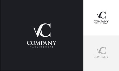 Fototapete - Initial letter VC logo vector design template