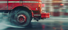 Fire Truck Rides At High Speed