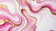 Abstract pink and gold marble alcohol ink background.