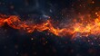 © Ziyan - Fire flames on black background. fire flames and sparks with horizontal repetition on dark background, digital ai
