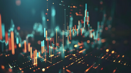 Poster - financial stock market graph on technology abstract background. Finance and investment concept.