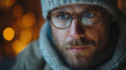 Aufkleber - The close-up image shows a man using his mobile smart phone