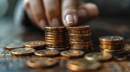 Poster - Concepts of interest rates and dividends, businessmen calculating income and return on investment, saving, income, return, retirement, compensation fund, investment, dividend tax, stock market,