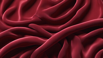 Wall Mural - Fabric texture. Red velvet. Folds of red velvet fabric