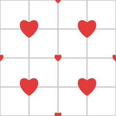 Wall Mural - seamless pattern red hand-drawn of hearts, free-form hearts illustrations regular seamless pattern, 
