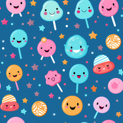 Poster - cute candy, seamless pattern