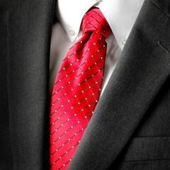 Sticker - Dark Business Suit White Shirt Red Tie Formal Wear Fashion