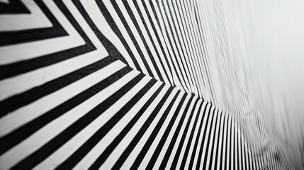 Poster - Black and white photo of a striped wall, suitable for interior design projects