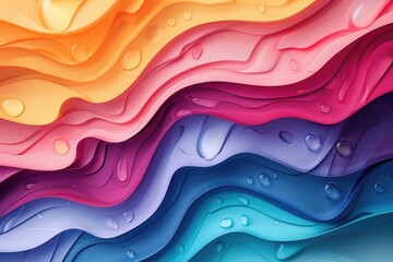 Poster - Close up of colorful background with water drops, perfect for various design projects