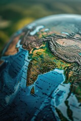 Poster - Detailed close-up view of a world map. Great for educational materials