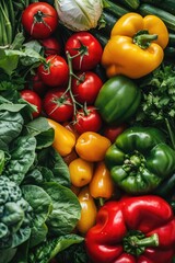 Poster - A variety of vegetables including broccoli, peppers, and other fresh produce. Perfect for healthy eating concepts