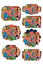 The Raising Of Lazarus. Deep Blue Religious Gift Tags In Byzantine Style On White Background