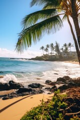 Poster - Tropical beach scene, perfect for travel brochures