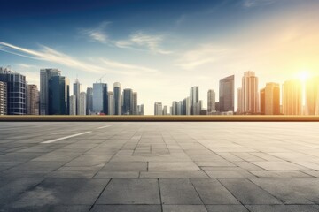 Poster - Urban scene with vacant parking lot, suitable for cityscape concepts