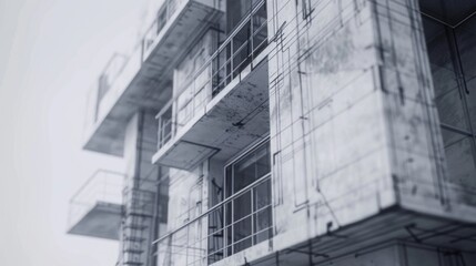 Fototapete - Image of a building under construction, suitable for construction industry concepts